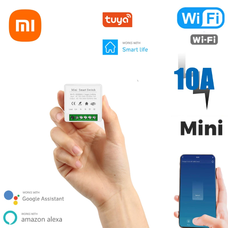 Умный мини-переключатель Xiaomi на 10 А с поддержкой Wi-Fi двухстороннее управление