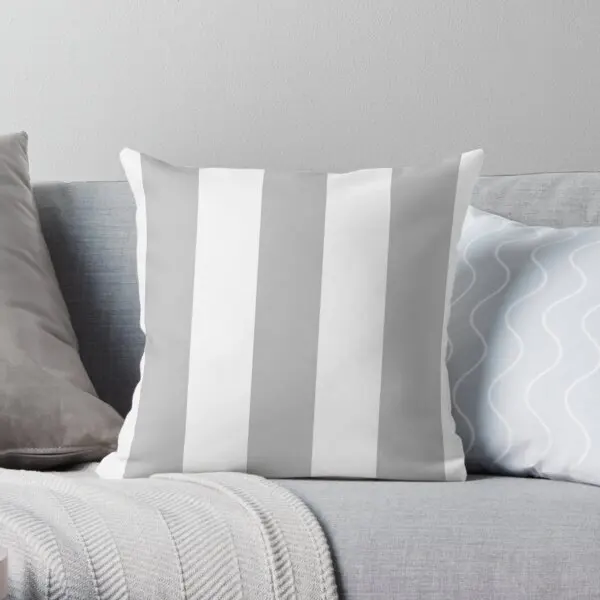 

Silver Gray And White Stripes Printing Throw Pillow Cover Car Wedding Fashion Comfort Decor Home Cushion Pillows not include