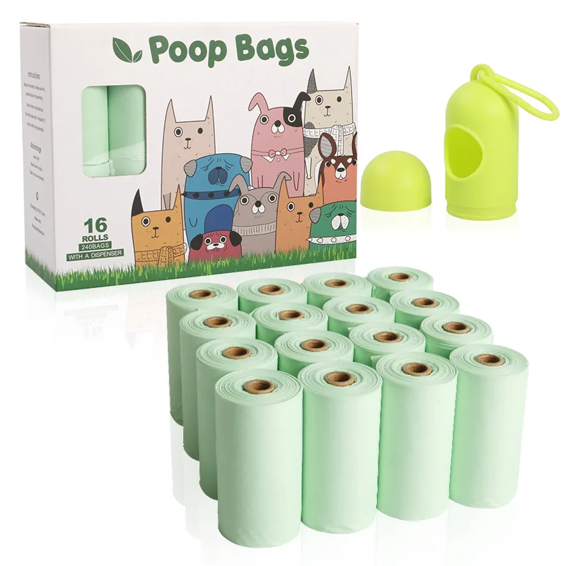 

Pet Dog Garbage Bags Set 100% Cornstarch PLA Biodegradable Compostable Eco Friendly Dog Waste Bags Outdoor Clean Pets Supplies