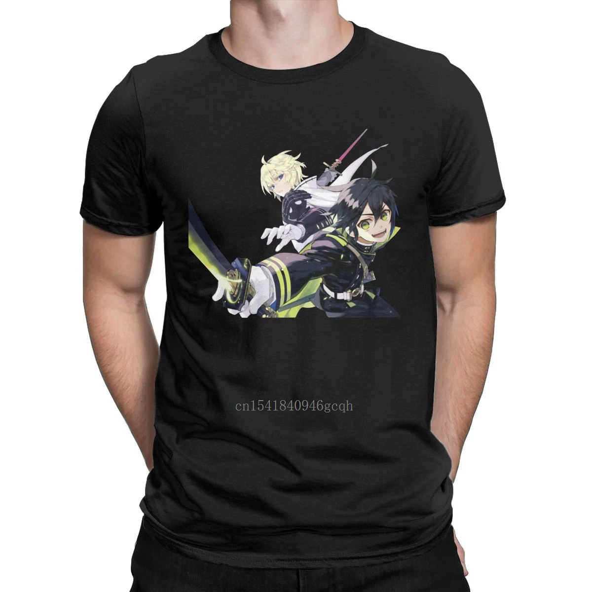 

Seraph Of The End Anime T Shirt Men Pure Cotton Humorous T-Shirts Yuu Mika Vintage Tee Shirt Short Sleeve Clothes Gift Idea
