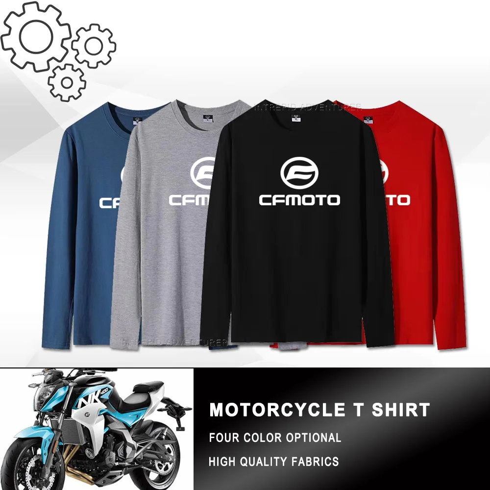 Cfmoto Logo Sports T Shirt Motorcycle O-Neck New T-Shirt Long Sleeve T Shirt