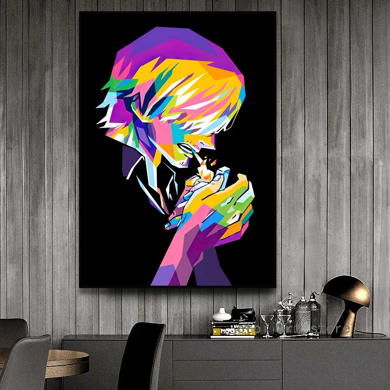 Постер Sanji в классическом японском стиле аниме цельный холщовая живопись