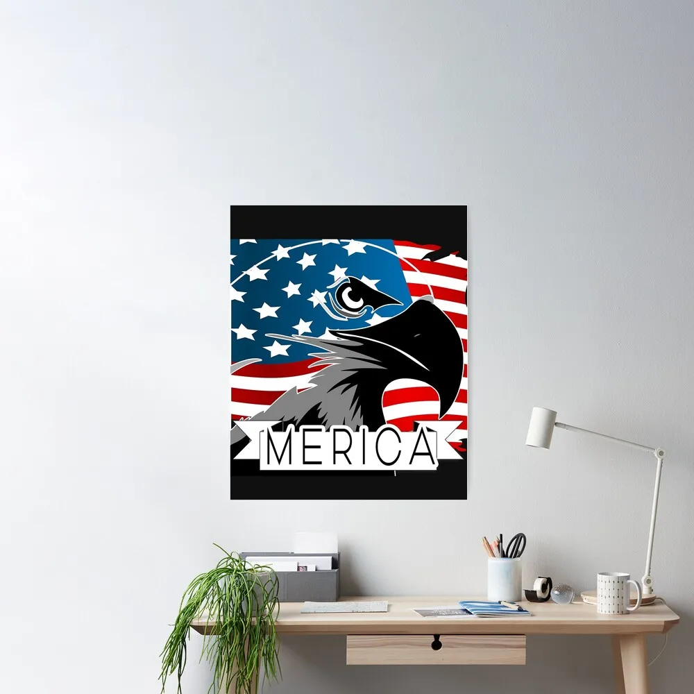 

4th of July Independece Day Poster Decor Modern Wall Print Room Vintage Home Art Mural Decoration Funny Painting No Frame