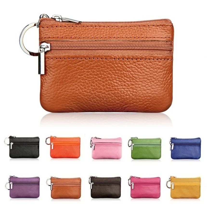 

2019 New Women Genuine Leather Coin Purse Female Wallets Women Zipper Coin Purses Children Storage Pocket Bags Pouch