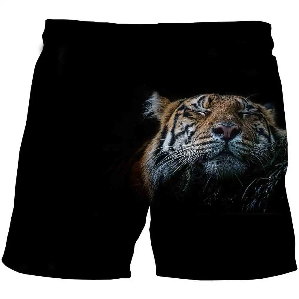 Летние модные 3D Новые шорты с тигром Детские забавные повседневные животными