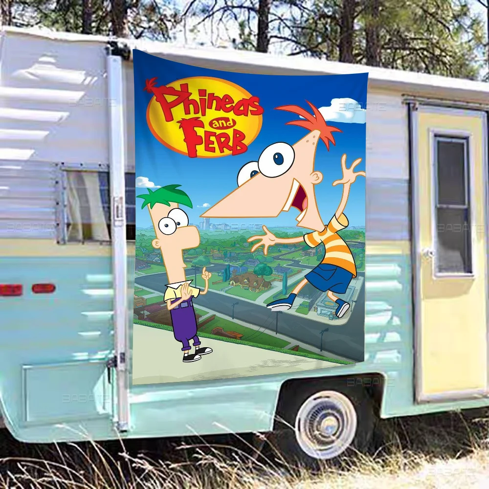 P-phineas мультфильм F-ferbs усовершенствованная печать коммерческая реклама флаг
