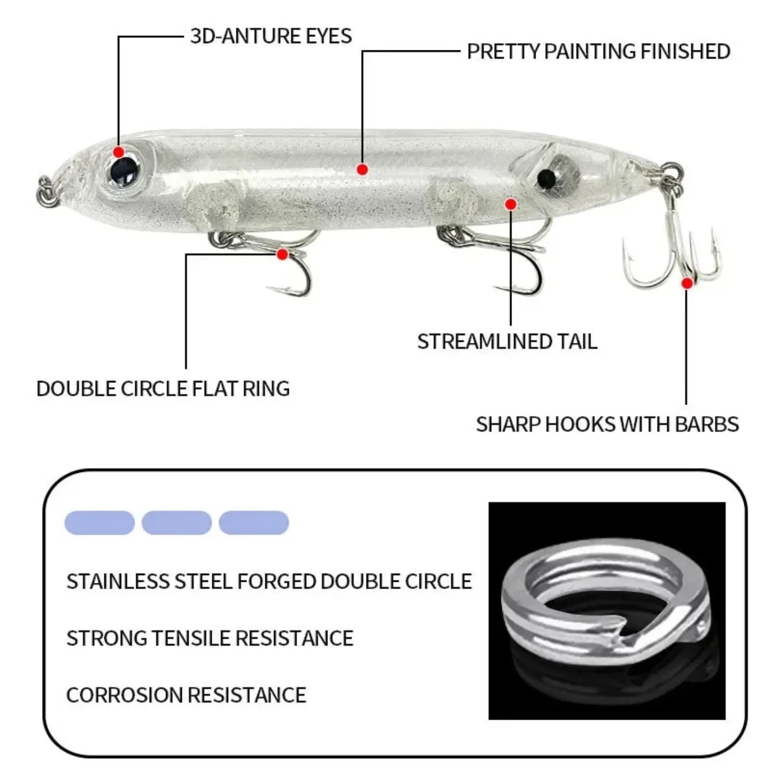 Приманка для ловли морского окуня 2024 Topwater Lure Surface Walk The Dog Bass StickBait WTD Pencil 126 мм 26 г