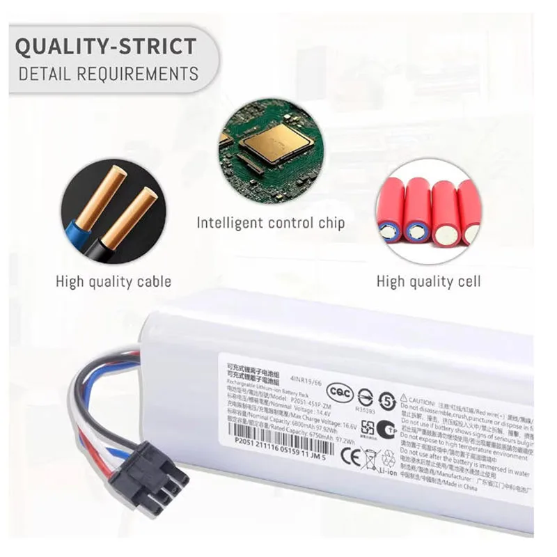Фото Аккумулятор 14.4V для робота-пылесоса Xiaomi X10 + PLUS B101GL B101CN B105CN OMNI 1S Mijia 1T STYTJ05ZHM, запасная часть №1