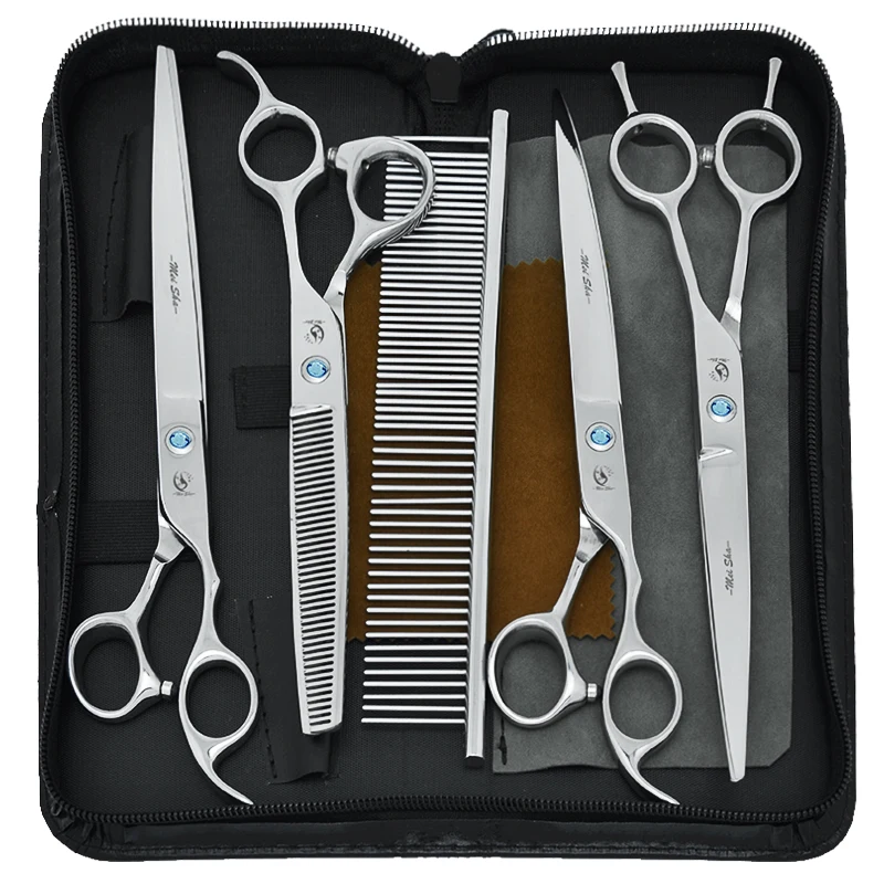 

8 inch Meisha Pet Grooming Tool Japan Steel Dog Cat Hair Scissors Cutting Thinning Curved Shears Animal Stylilng Supplies B0042A