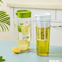 1 1l transparent water kettle heat resistant tea filter kettle flower tea pot juice tea kettle office home kitchen tool
