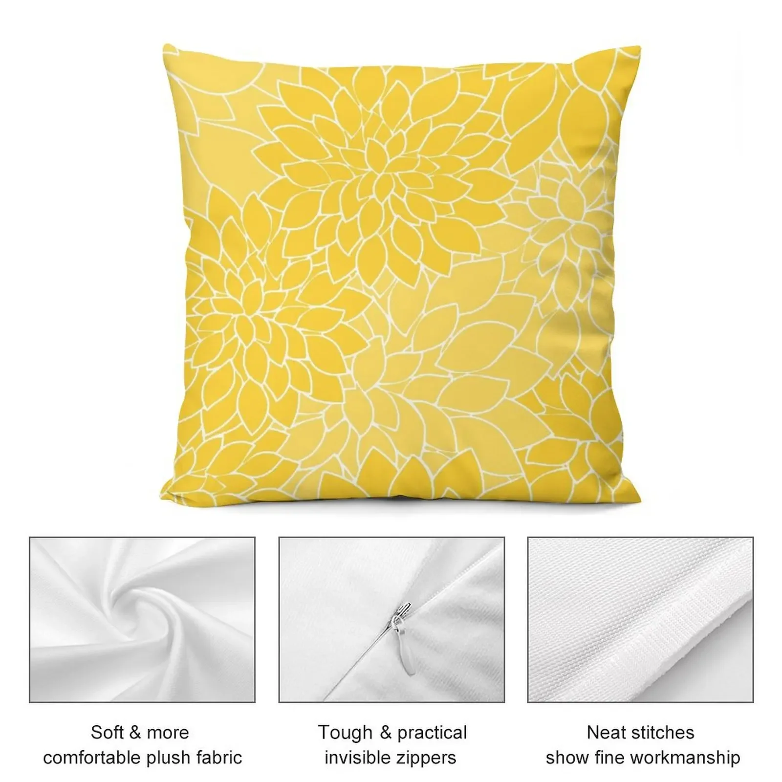 Горчично-желтый аниме чехол для подушки