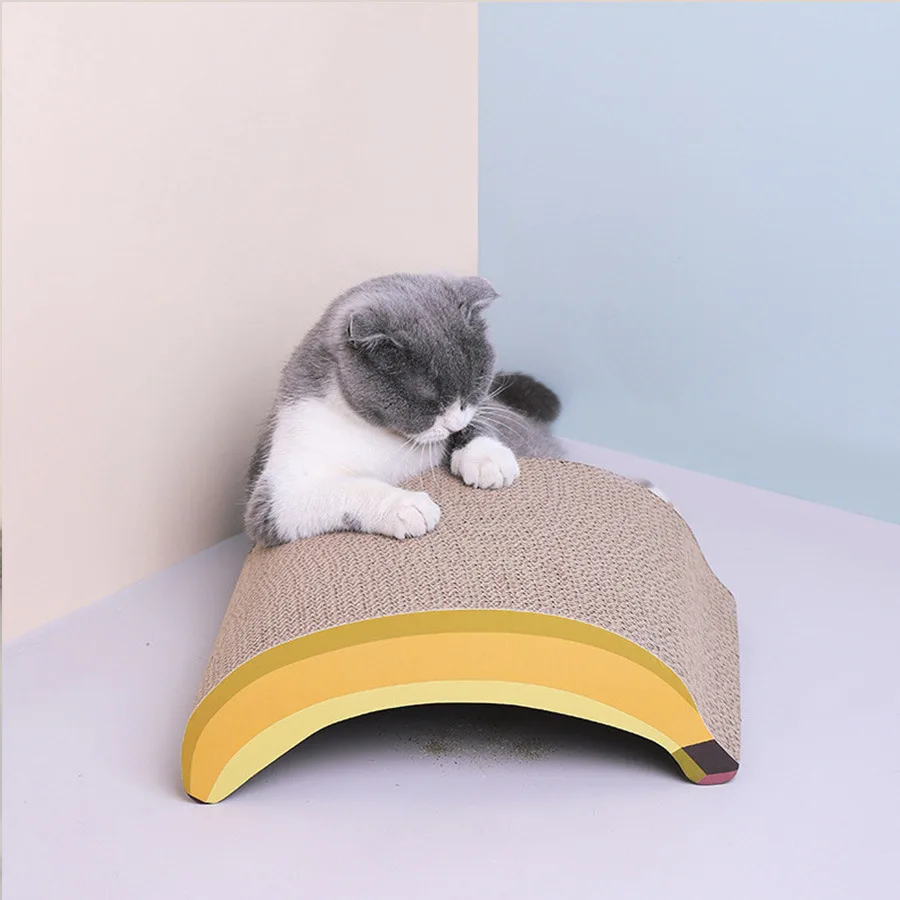 

Pet Supplies Cat Toys Extra Large Banana Cat Scratch Board Corrugated Paper Cat Scratching Board Wholesale No Dandruff