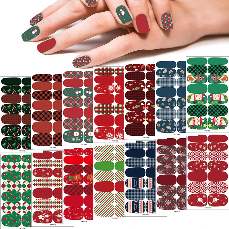 

Nail Slider Christmas Series Snowflake Nail Polish Stickers Decal Nail Adhesive Full Wraps Peel Off Self-Adhesive Manicure