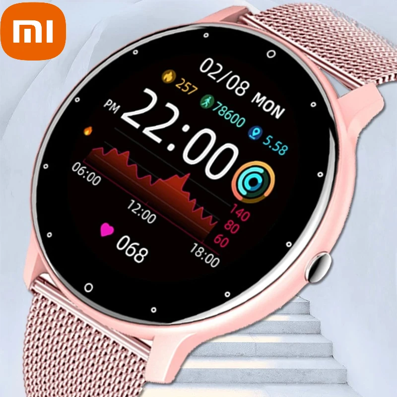 

Смарт-часы xiaomi для мужчин и женщин, спортивные водонепроницаемые фитнес-часы с сенсорным экраном, Bluetooth, для Android и ios
