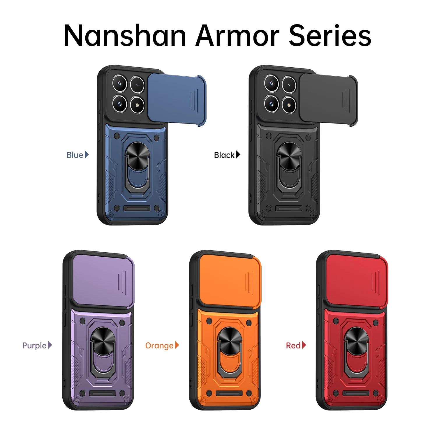 Чехол Nanshan Armor для Xiaomi 17 5G 6,3 дюйма с защитой объектива камеры, металлическим кольцом-подставкой, ударопрочный чехол для телефона (art.: 3920dc802dced) - 3920dc802dced