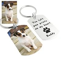 custom dog photo keychain dog tag keepsake keyring personalized pet portrait key chain customized memorial gift pet lover gift