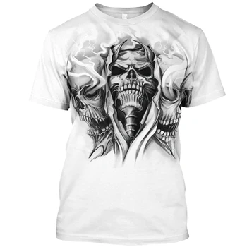 New Men's Short Sleeve O-Neck T-Shirt Casual Sweatshirt 3D Skull Print T-Shirt For Men Oversized Unisex Clothing Male Camisa 1