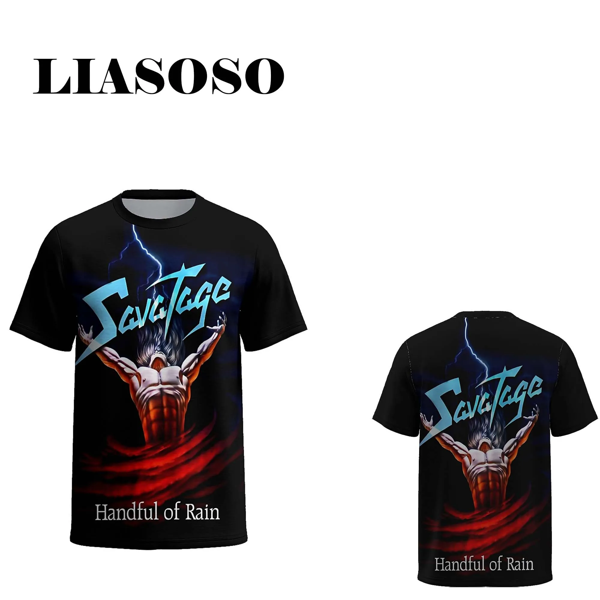 LIASOSO New Savatage Band 3D Print Harajuku Tops Rock T-Shirt летняя футболка с круглым вырезом и короткими