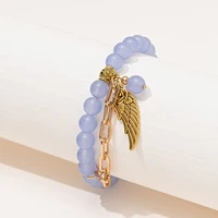retro rose metal freedom wing charm cute blue 8mm size beads for girls women jewelry