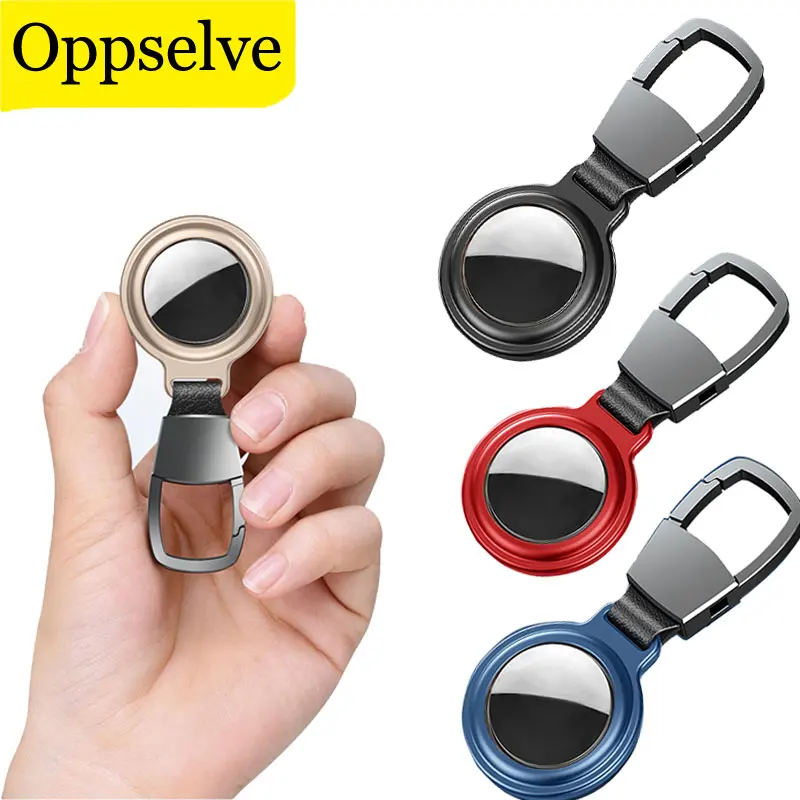 

For Apple Airtag Case Metal Magnet Adsorption Protective Cover With Keychain For AirTag Anti-Scratch Fall Protect Tracker Shell