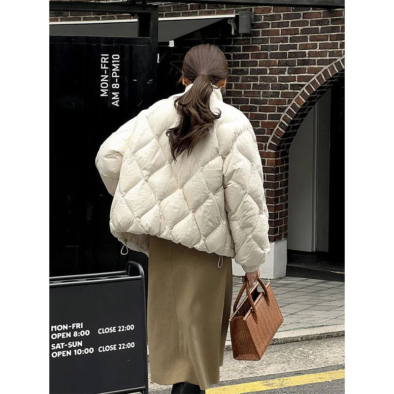 

Short Down Jacket Thick Coat White Duck Women Winter Stand-up Collar Profile Short Slim Warm New Jackets Fashionable Light Coats