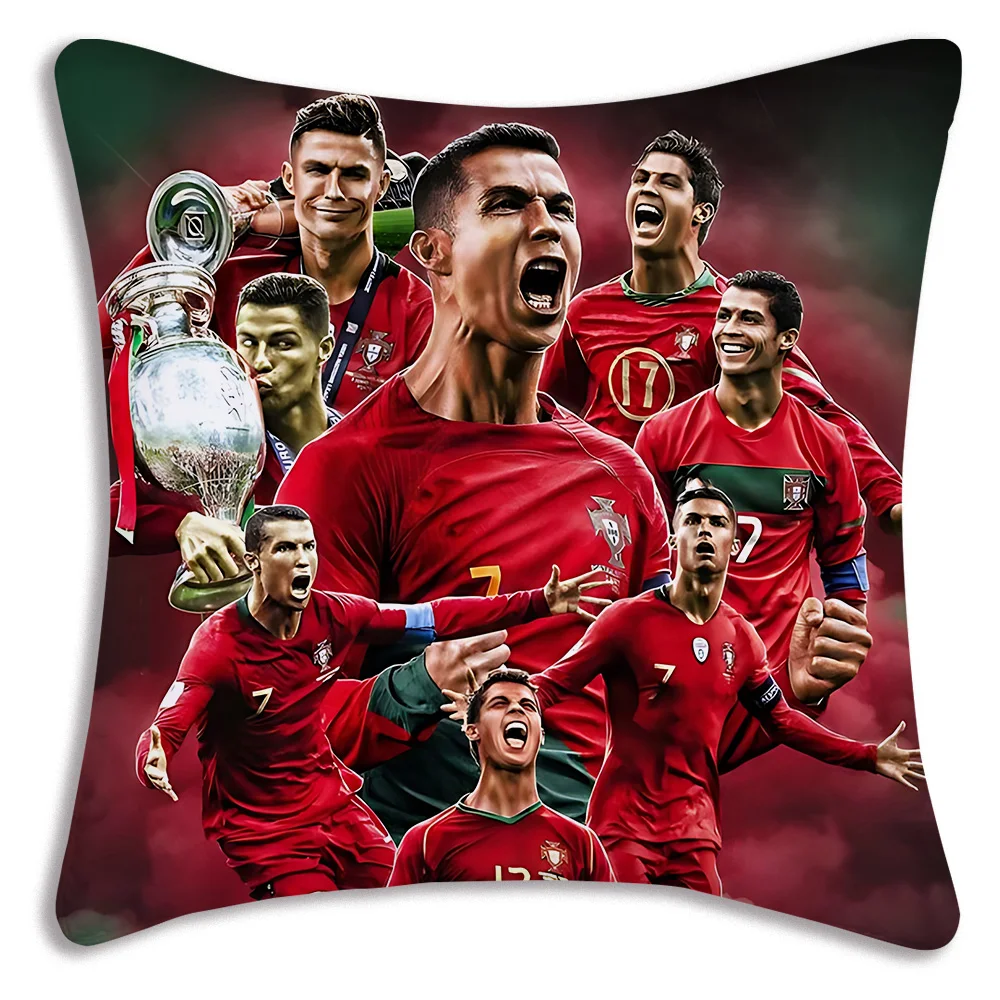 

Наволочки с мультяшным рисунком для дивана, декоративная домашняя двухсторонняя печать, короткая плюшевая Милая Подушка, наволочка с рисунком футбола, звезды, Роналду, номер 7