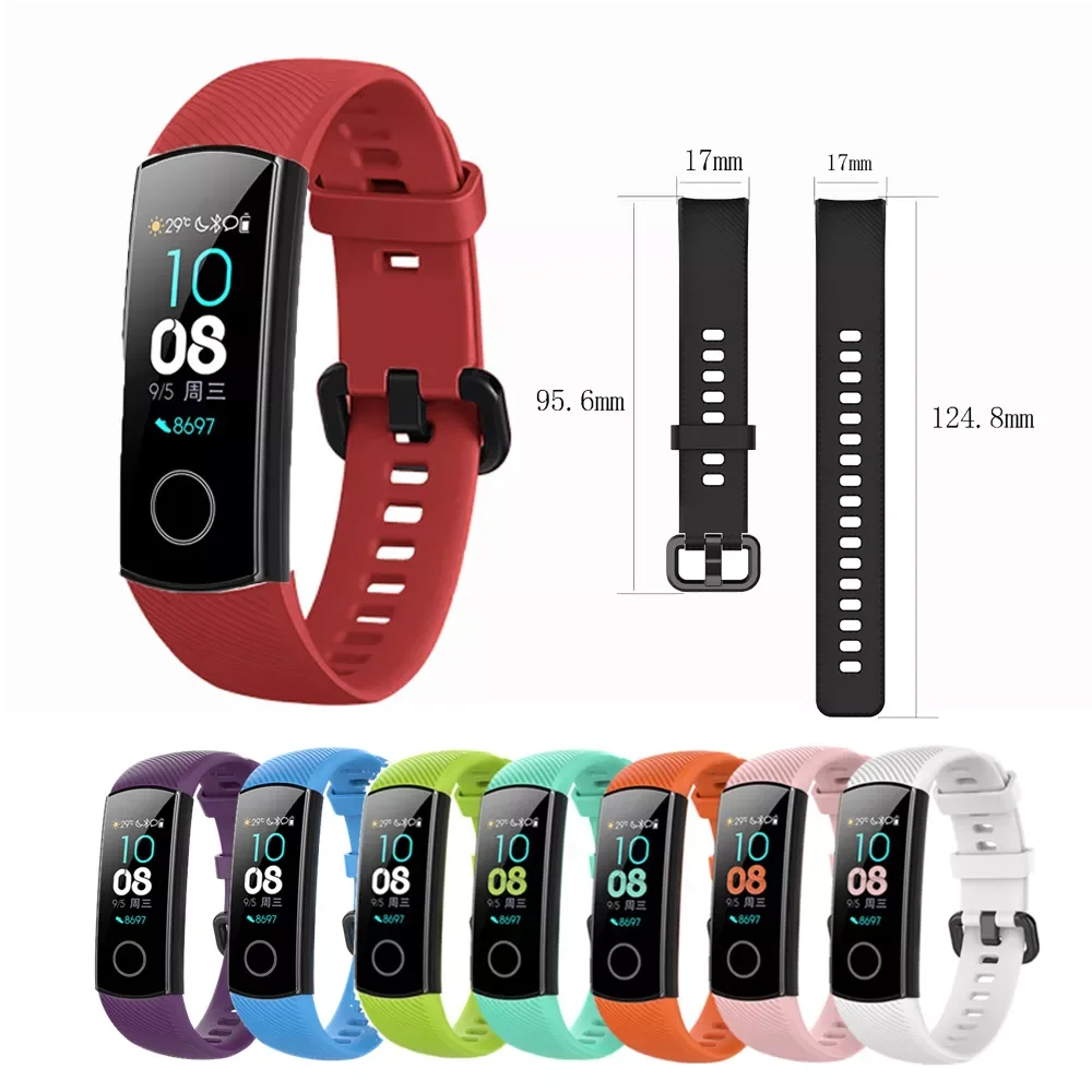 

Sport Silicone Watch Strap For Honor Band 4 5 Wristbands Accessories Replacement Strap For Huawei Honor Band 5 4 Smart Bracelet
