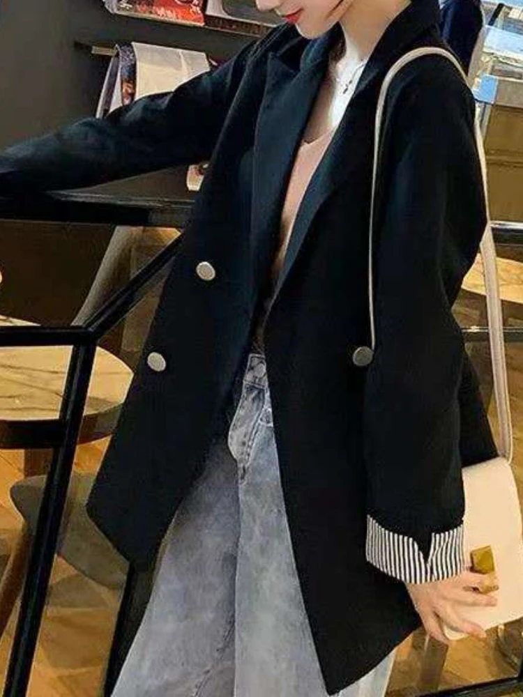Black Suit Coat Women's 2023 Spring Autumn Edition Korean Versatile British Style Design Sense Slim Women's Suit Women Clothing