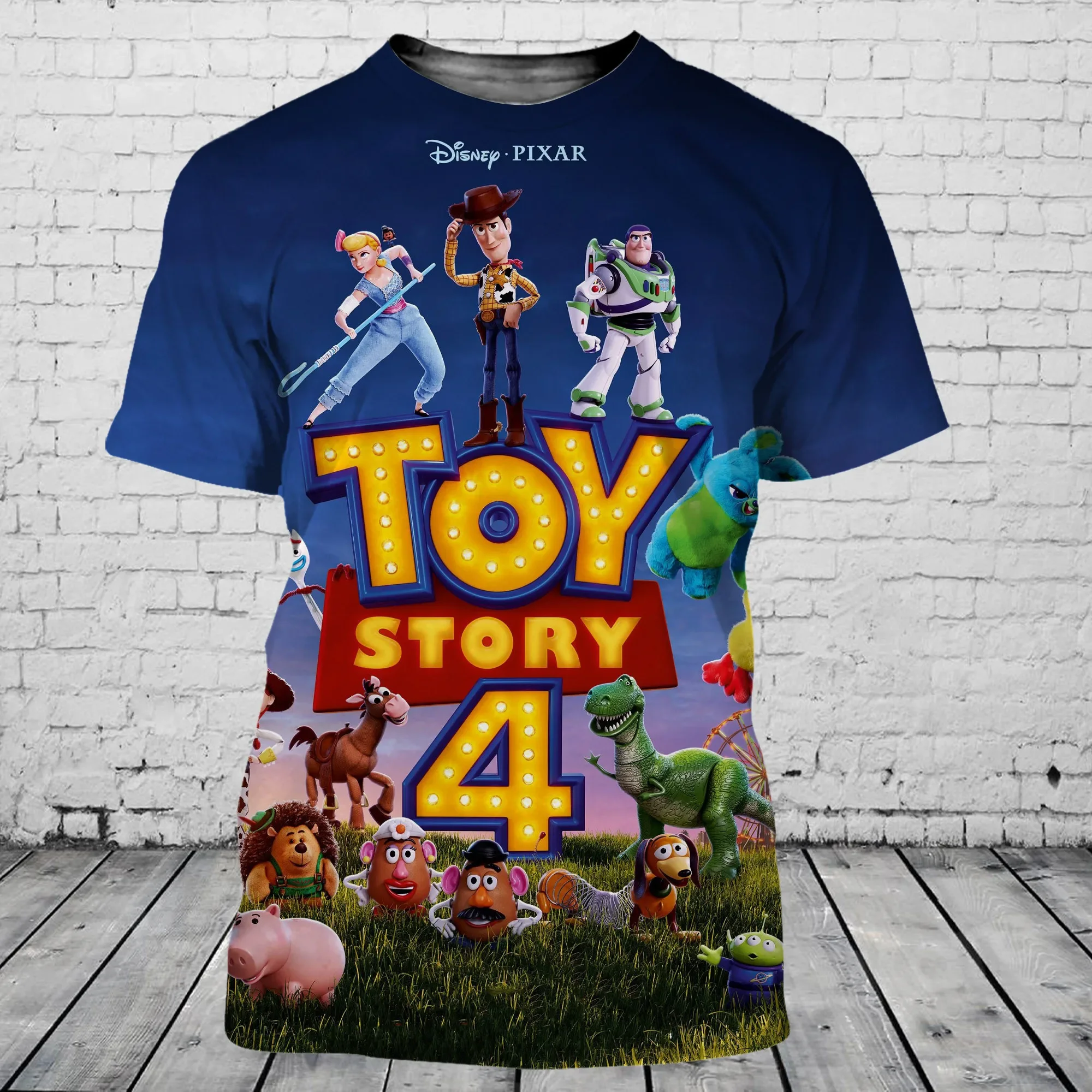 Модная Футболка Унисекс MINISO История Игрушек 4 С Принтом Круглым Вырезом И