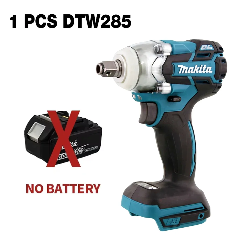 

MAKITA DTW285Z Аккумуляторный ударный гайковерт 18 В Бесщеточный двигатель с высоким крутящим моментом 280 Нм 1/2 "Раздо Перезаряжаемый электрический ключ DTW285