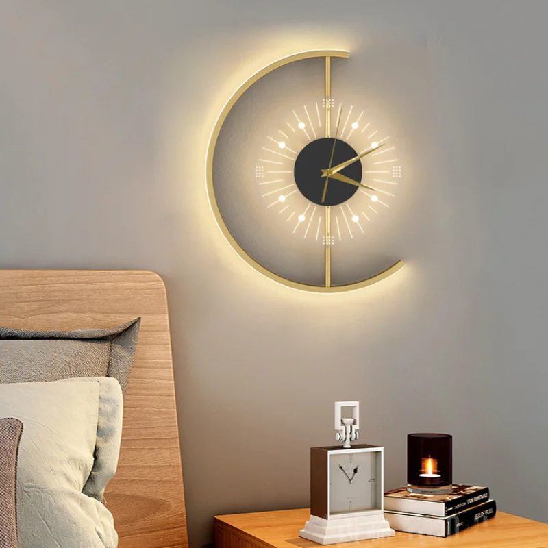 

Bed Wall Lamp Bedside Wall Lights Charging Clock Modern Wall Light for Bedroom Bedside Lights LED Gold Industrial 90 6000