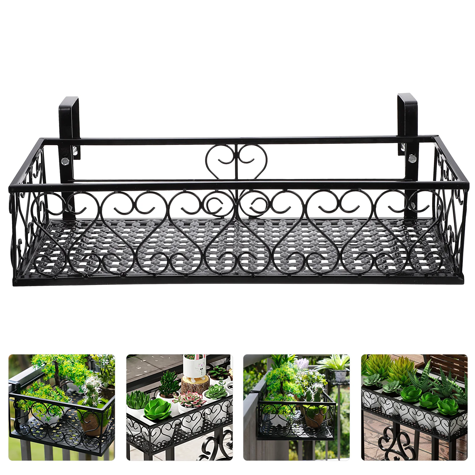 

Balcony Flower Stand Flowerpot Rack Wall Planter Outdoor Bracket Suspension Hanging Iron Mounted Clothes Hanger