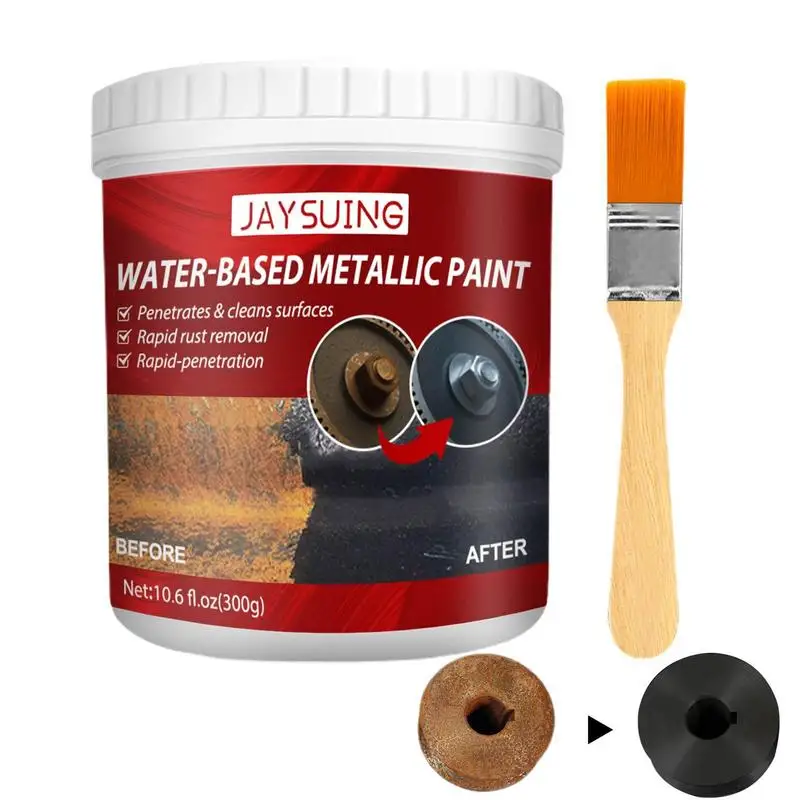 

300g Water Based Metal Paint Metal Rust Remover With Brush Multi Purpose Anti-rust Protection Car Coating Primer For Garage