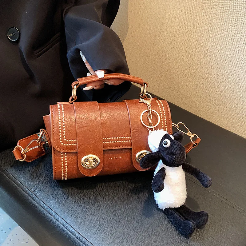 

2022 New Women Shoulder Bag Vintage PU Leather Flap Messenger Female Bag Small Designer Handbag Purse Crossbody Bags For Women