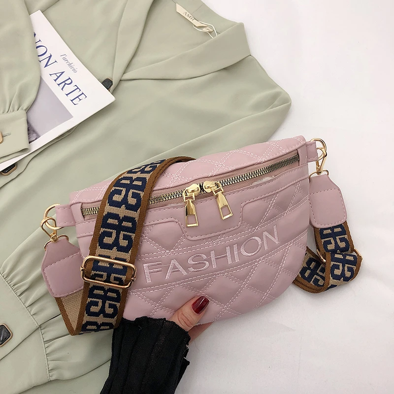 

Women's Shoulder Waist Bag 2022 Fashion Thread Plaid Trend Designer Female Shopper Crossbody Bag Fanny Pack Purse Luxury Handbag