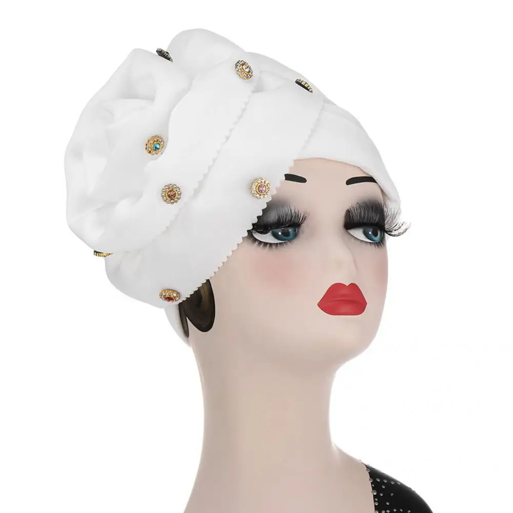 

Trendy Hair Wrap Handmade Cutting Elegant Headwear Stretchy Women Turban Cap