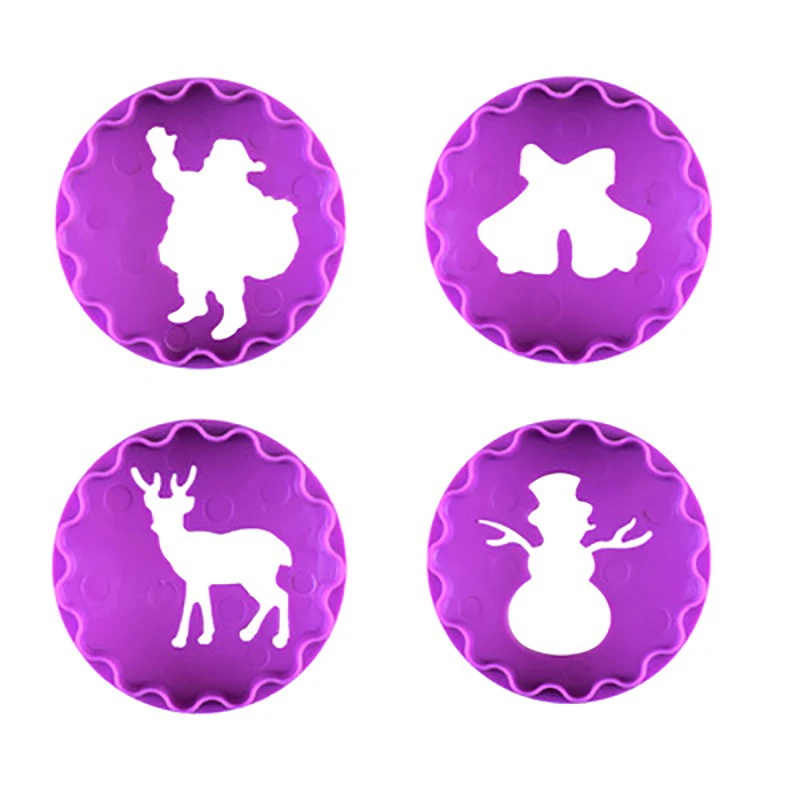 

4Pcs Snowman Bell Elk Cookie Mold for Cake Pastry Baking Chocolate Bakeware Dessert Mould Christmas DIY Kitchen Decorating Tools