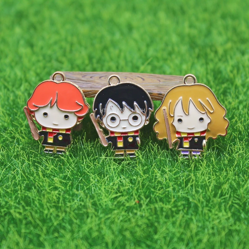

10pcs Cartoon Character Charms Magic Academy Series Pendant Fashion Anime DIY Jewelry Making Handmade Craft Material Accessories