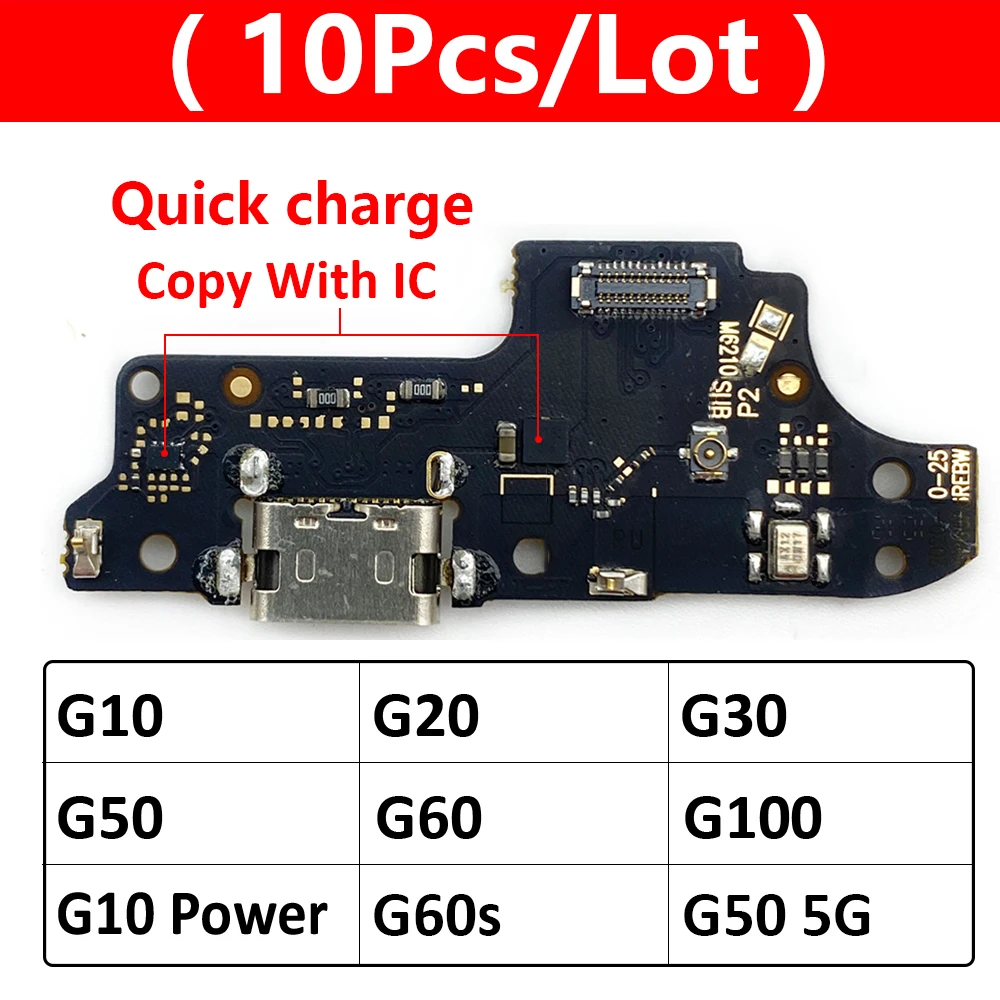 10Pcs USB Charging Board Port Dock Charger Connector Flex Cable For Motorola Moto G10 G20 G30 G50 G60 G60s G100 Power One 5G G31