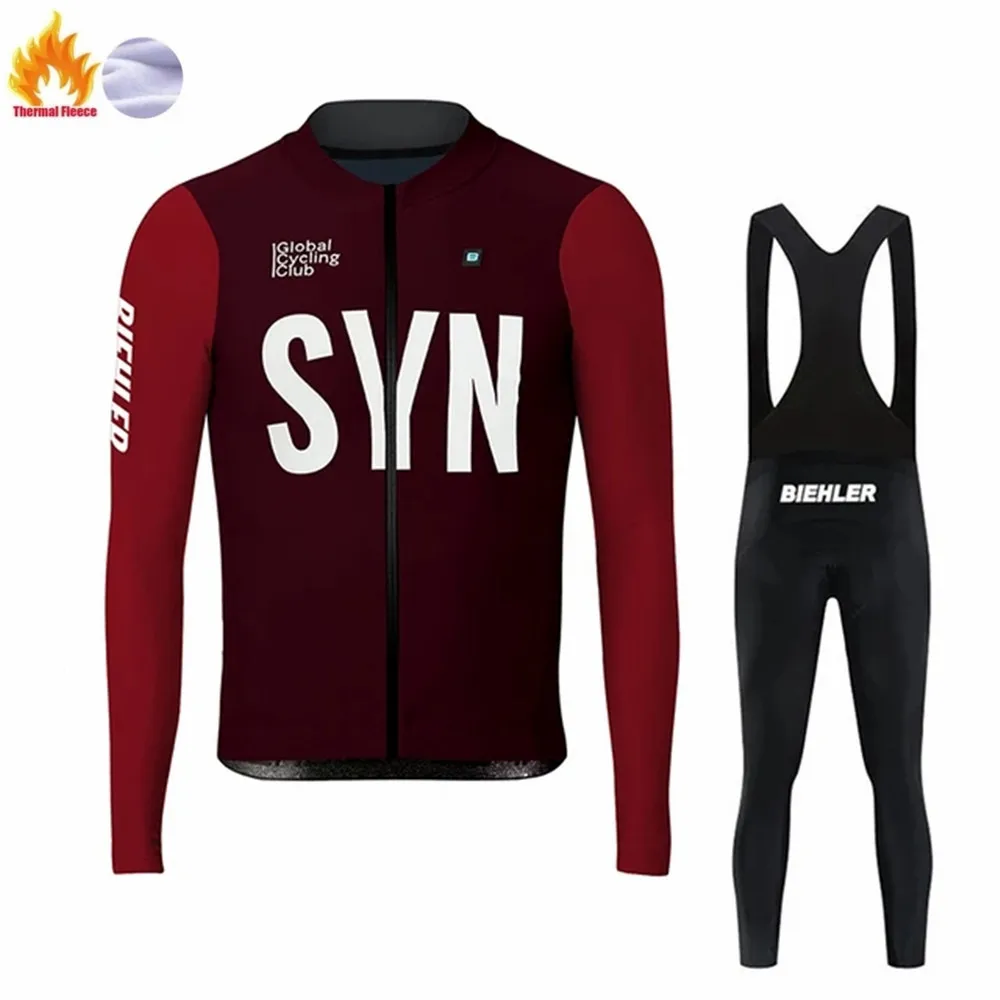 Комплект велосипедной куртки BIEHLER-Thermal Fleece для мужчин трикотаж с длинным рукавом