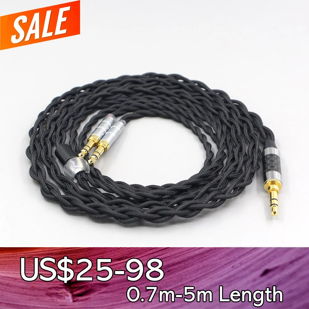 

LN007442 Pure 99% Silver Inside Headphone Nylon Cable For ONKYO SN-1 JVC HA-SW01 HA-SW02 McIntosh Labs MHP1000 3.5mm Pin
