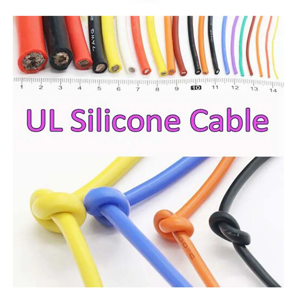 Гибкий силиконовый кабель 10 м из луженой меди 10/12/14/15/16/18/20/22/24/26/28/30AWG 600 В 200 ℃ 0 08 мм