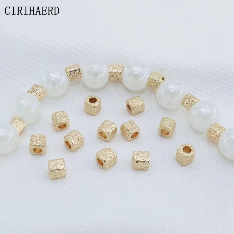 Квадратные бусины 14K позолоченные