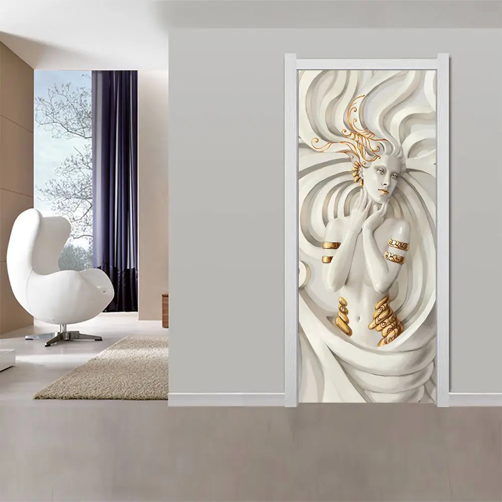 3D художественная наклейка на дверь обои из ПВХ водонепроницаемые и