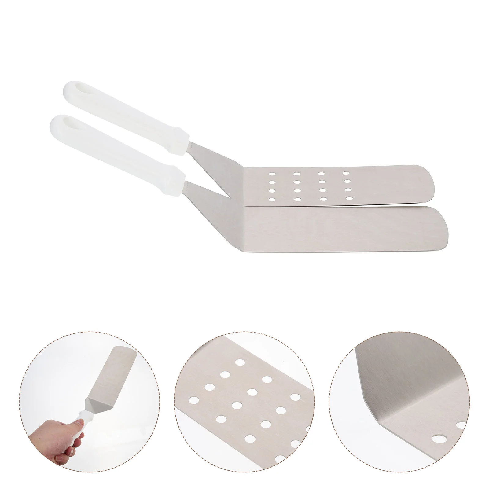 

2Pcs Spatulas Metal Steak Frying Spatulas Stainless Steel Spatulas Kitchen Pancake Turners for Barbecue Kitchen Cooking