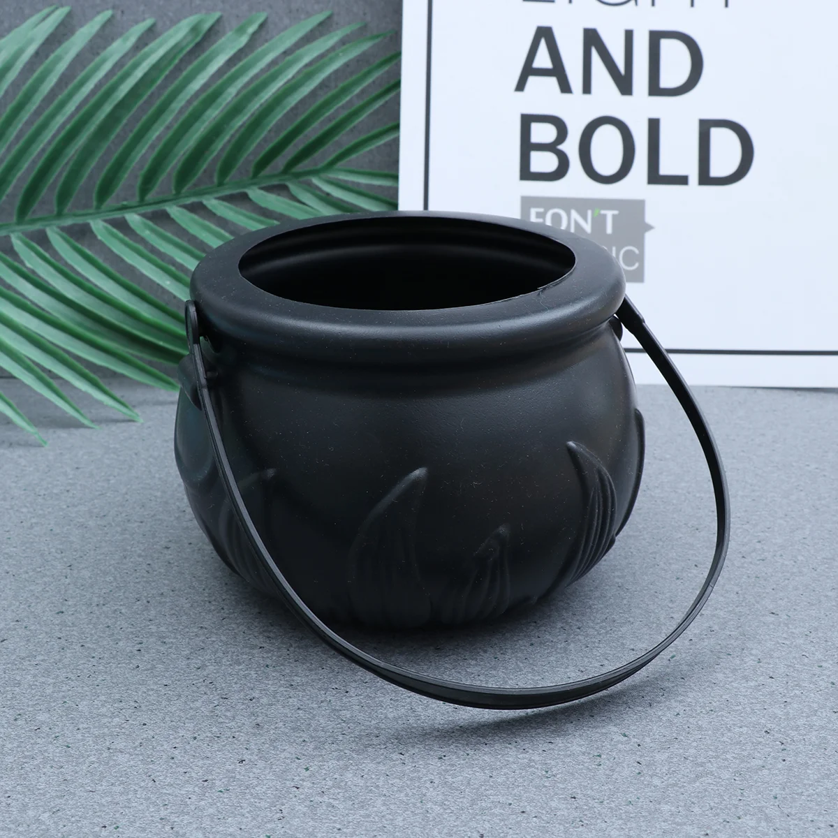 

Candy Cauldronbucket Witch Baskettreat Black Pot Bowl Kettle Trick Pumpkin Holder Or Goodie Bag Photo Costume Favor Treats Gift