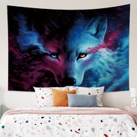 wild vicious wofe tapestry starry sky hippie wall hanging moon night animal living room decor table cover yoga bed sheet mets