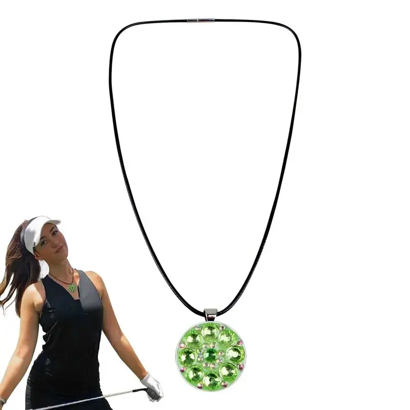 Marker Beautiful Crystal Flower Shape Golf Necklace Ball Marker Necklace Golf Gifts For Women Golfer And Golf