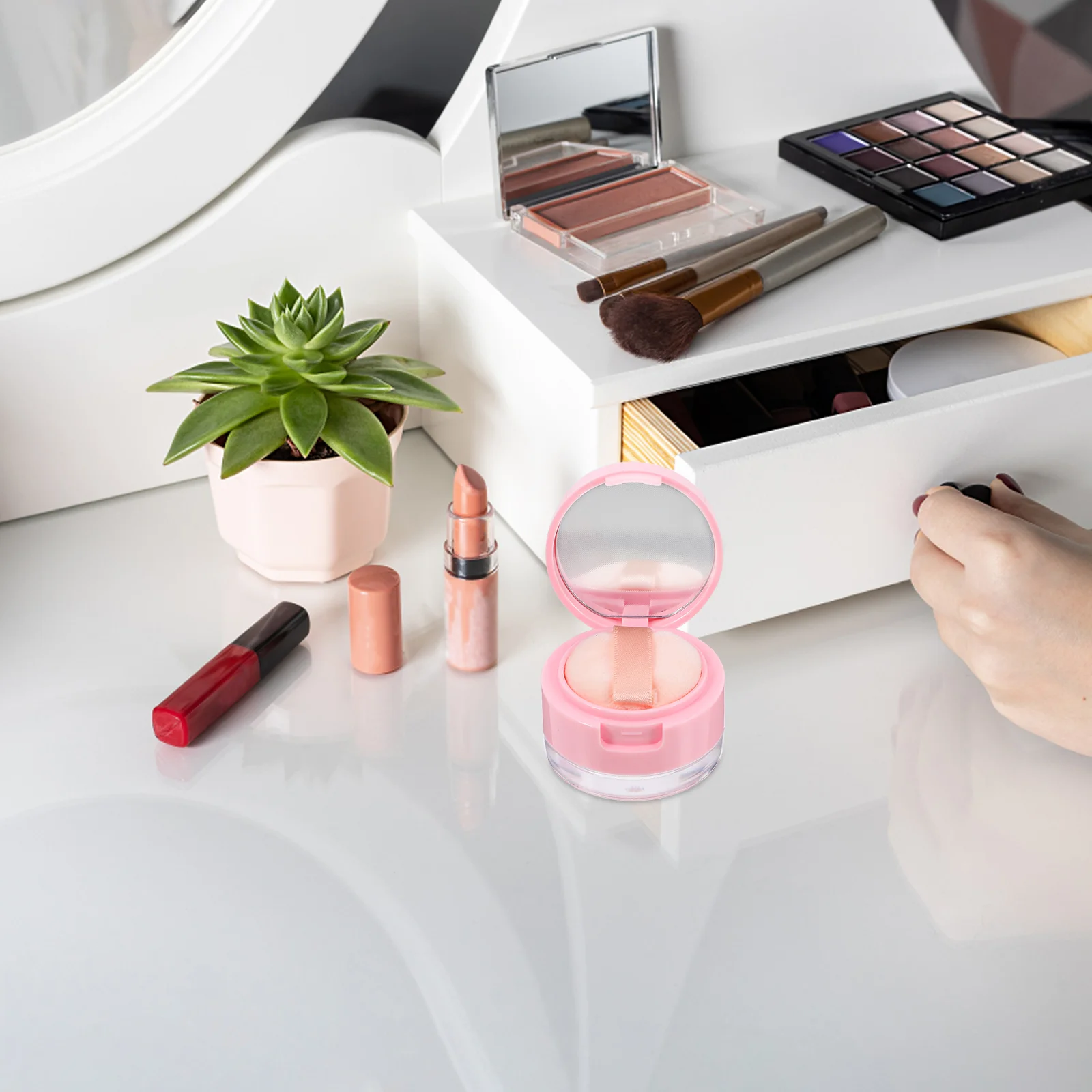 2 набора коробка для пудры и кремовых теней век женский свободный контейнер