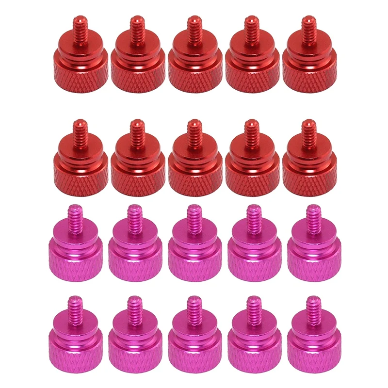 

10PCS 6-32 Anodized Aluminum Hand-Tighten Computer Case Thumb Screws